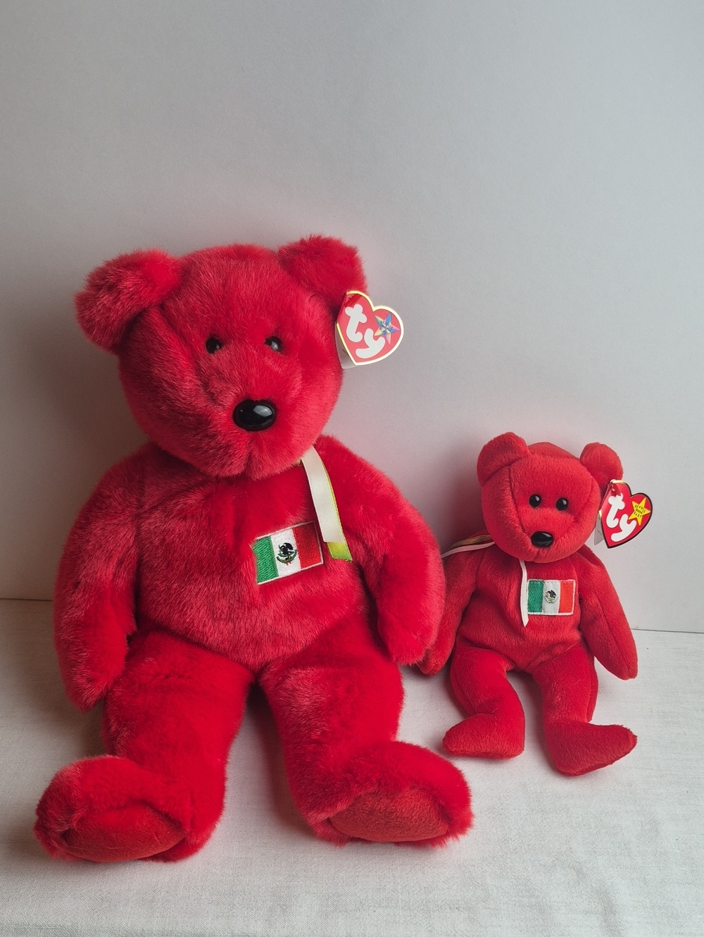 Ty Beanie Buddy and Baby Duo "Osito" with Mexico Flag Patch